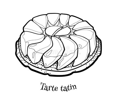 Tarte Tarte Aux Pommes Tatin Illustration Vectorielle En Style Doodle