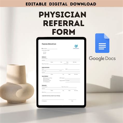 Physician Referral Form Template Doctor Office Referral Paperwork