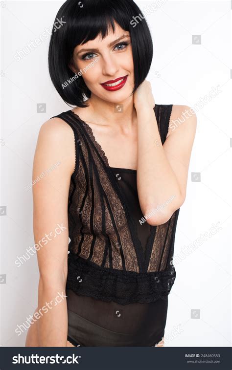 Natural Sexy Brunette Woman Red Lips Stock Photo Shutterstock