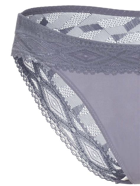 BF 03082 Lace Tactel Bikini Brief Purple SATAMI Lingerie 蕾絲低腰高叉Tactel三角內褲 紫 SATAMI 網上商店