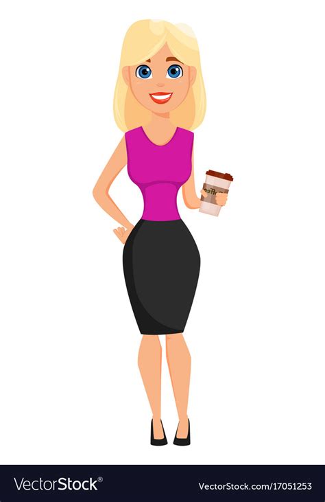 Business Woman Cartoon Character Cute Blonde Vector Image