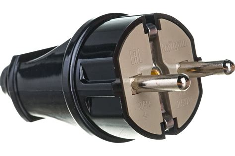Вилка Navigator NCA-PL02-16A-E-BL, прямая, с заземлением, черная 61360 ...