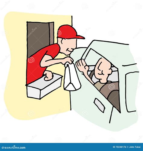 Fast Food Drive Thru Window Stock Vector - Illustration of clip, window