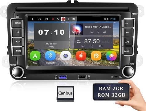 CAMECHO Android 10 0 Autoradio Pour VW Golf 5 Golf 6 Tiguan Polo 7