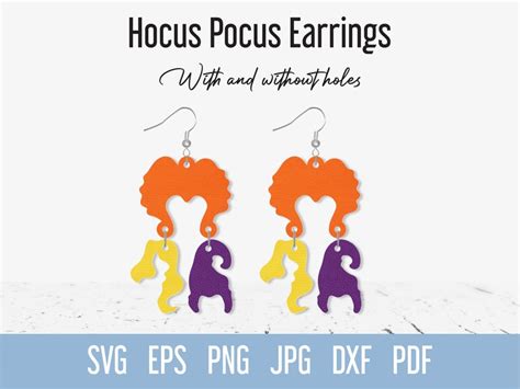 Halloween Hocus Pocus Earrings Svg Leather Earring Svg Etsy