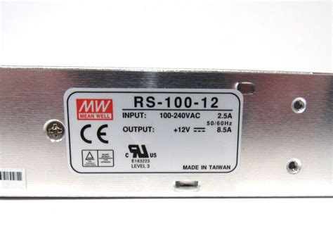 NEW MEAN WELL RS-100-12 POWER SUPPLYL RS10012 - SB Industrial Supply, Inc.