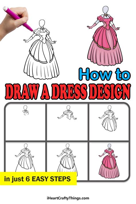 How To Draw A Dress Design A Step By Step Guide Cute Easy Drawings