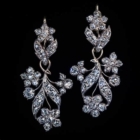 19th Century Antique Day To Night Diamond Earrings - Antique Jewelry ...