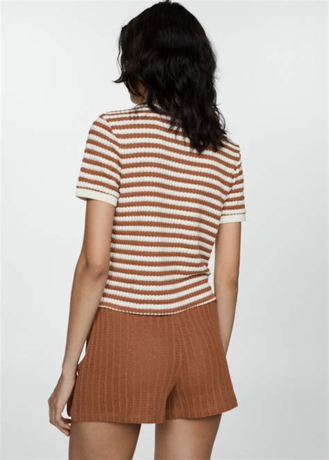 Combined Knitted T Shirt Women Mango Usa
