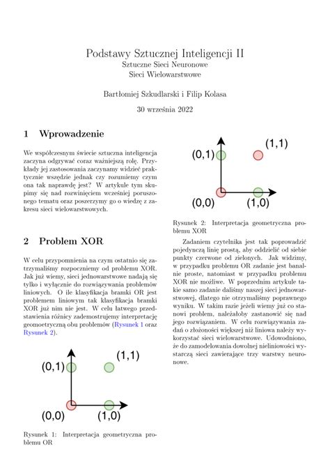 Pdf Podstawy Sztucznej Inteligencji Ii Sztuczne Sieci Neuronowe