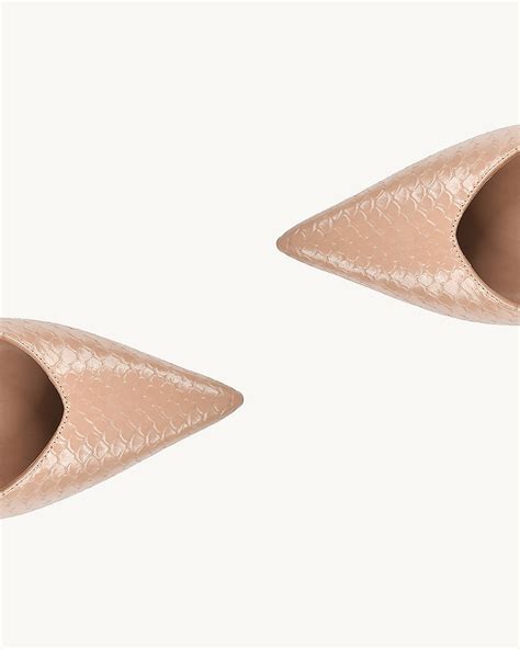 UZA Shoes Scarpin Salto Médio Piton Nude Coleção Outono Inverno 2025