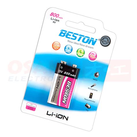 Batería Li Ion Recargable 9V 800mAh Beston Osaka Electronics