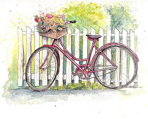 Watercolor Bicycle Painting at PaintingValley.com | Explore collection of Watercolor Bicycle ...