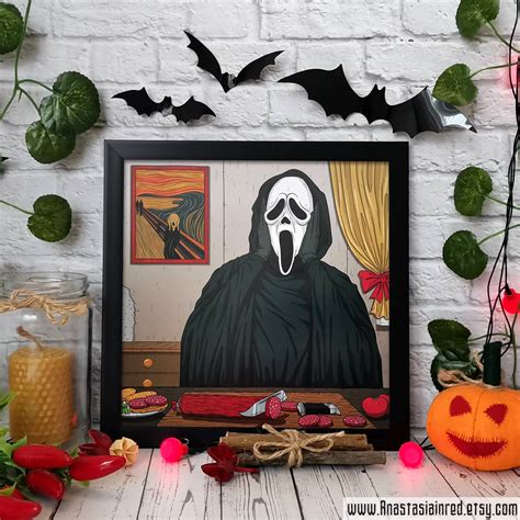 Cute Ghostface Funny Horror Art Print Inspired By Scream Film Etsy