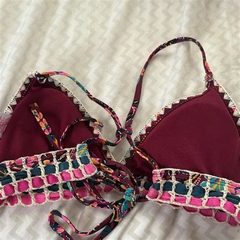 Multicoloured Floral Bikini With Adjustable Straps Depop