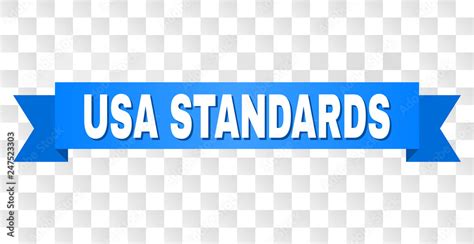 usa standards text   ribbon designed  white   blue