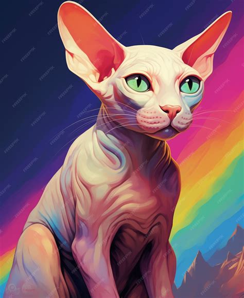 Premium Vector | Sphynx kitten cat