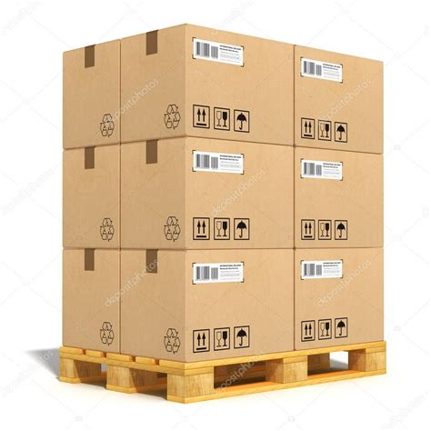 cardboard boxes  shipping pallet stock photo  cscanrail