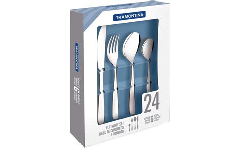 Tramontina Flatware Set 24 Pieces Stainless Steel Amazonas Shiny