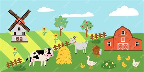 Premium Vector | Cute background with farm animals Vector illustration