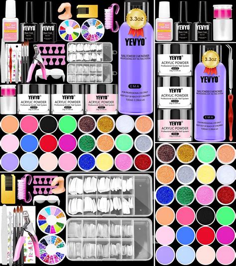 Amazon Acrylic Nail Kit Acrylic Powder And Liquid Set With Clear Nude Pink White Nail