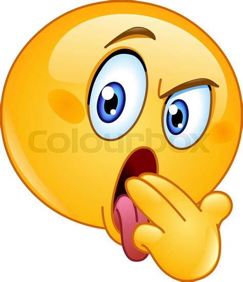 Vomit gesture emoticon | Stock vector | Colourbox