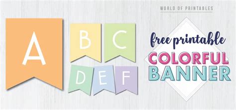 Free Printable Colorful Banner Letters World Of Printables