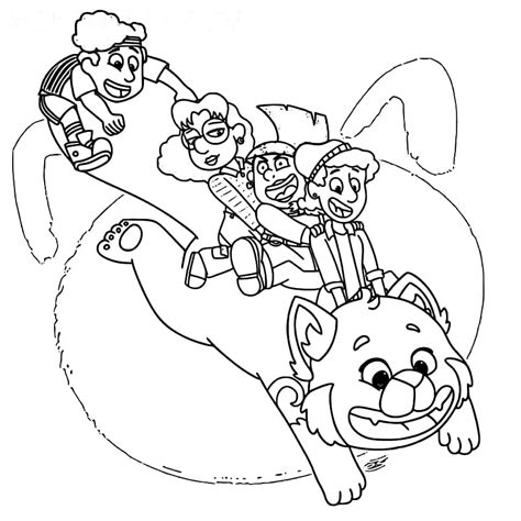 Turning Red Characters Coloring Page - Free Printable Coloring Pages ...