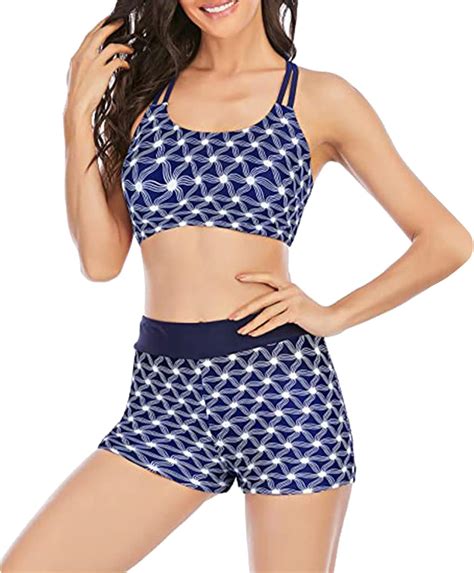 Damen Bikini Slip Baumwolle Frauen Twist Bikini Mit Hoher Taille Sexy Push Up Zweiteilige