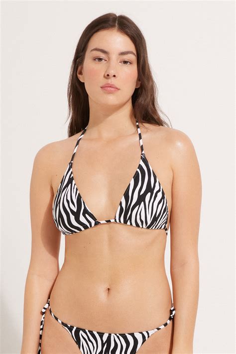 Sujetador De Bikini Tri Ngulo Con Estampado De Cebra Y Copas Extra Bles Timeless Tri Ngulo