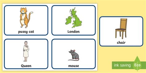 Pussy Cat Pussy Cat Nursery Rhyme Picture Flashcards