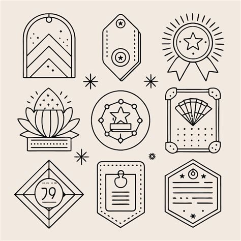 Premium Vector Set Of Nine Hand Drawn Retro Style Badges