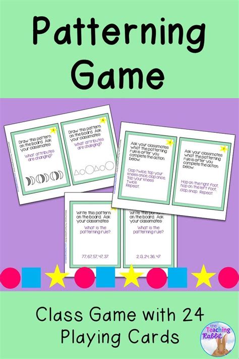 Patterning Game Math Activities Elementary Math Patterns Math Centers