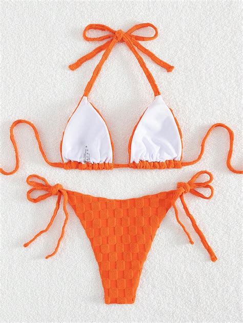 Novo Maiô Bikini elegante e sexy maiô de triângulo de pescoço halter