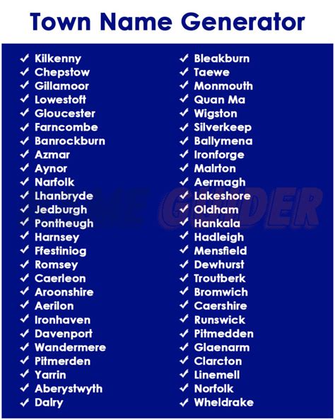 town  generator   guider