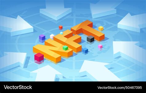 nft tokens letters  arrows  isometric vector image