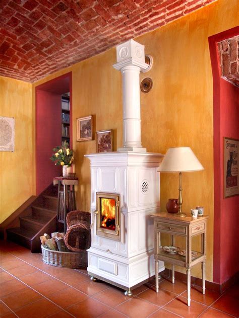 Wood Heating Stove Traditional Earthenware Ceramic Vienna La