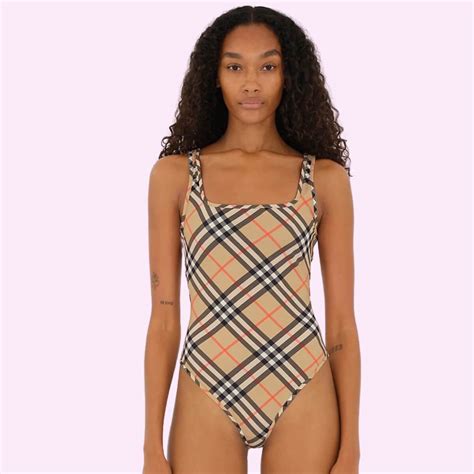 Burberry Designer Plaid One Piece Swimsuit Beach Babe Bikini