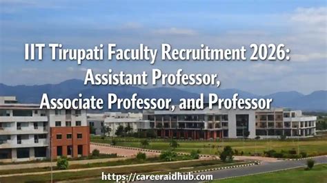 IIT Tirupati Faculty Recruitment: Assistant Professor, Associate ...