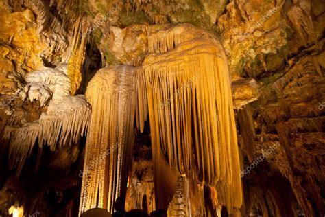 Cave Stalactites And Stalagmites Formations Limestone Caves Stock