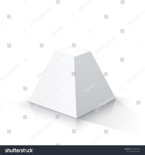 White Frustum Square Pyramid On White Stock Vector Royalty Free