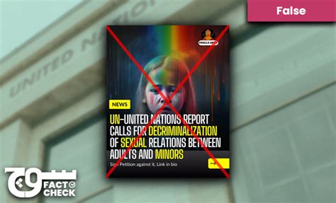 Un Has Not Called For Decriminalising Sex Between Adults And Minors