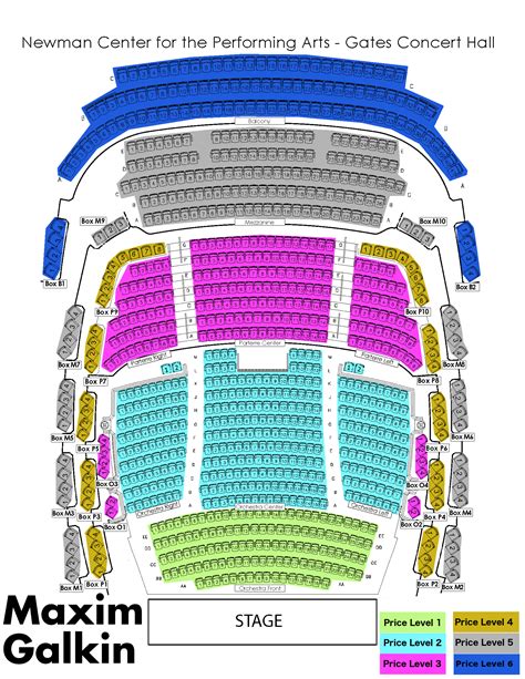 Gates Concert Hall - seating maps | Newman Center