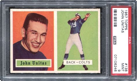 High Grade 1957 Topps Johnny Unitas Rookie Cards Tough To Find