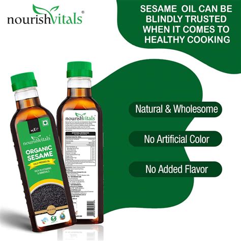 Buy NOURISHVITALS ORGANIC SESAME COLD PRESSED EDIBLE OIL FOOD GRADE