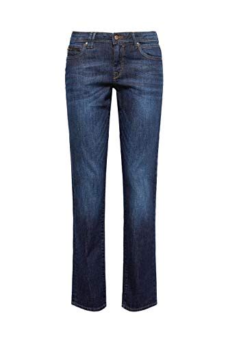 Edc By Esprit Damen Straight Jeans Blau Blue Dark Wash Sciodoo