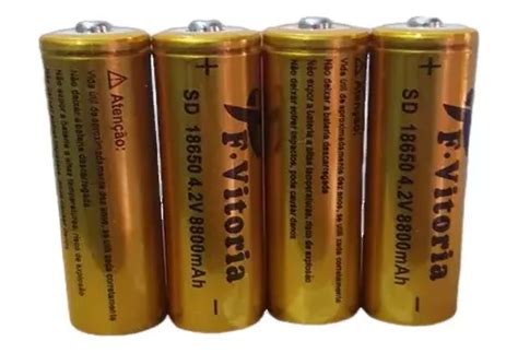 Kit 4 Baterias Para Lanterna Recarregável 18650 8800mah 4 2v MercadoLivre