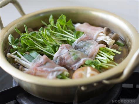Shabu Shabu Pork Rolls Hot Pot Recipe One Pot Meal Noob Cook