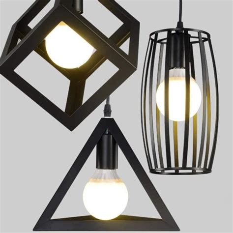 Lustre Suspension 3 Lumières HOMBUY Abat jour Noir 20 5cm E27 pour