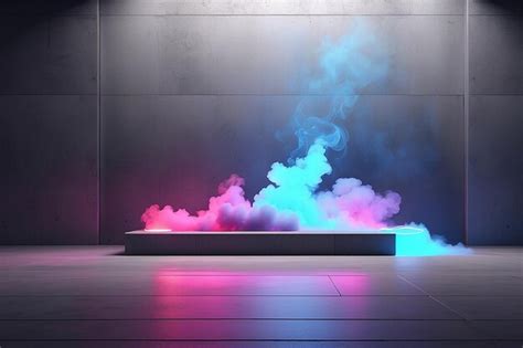 Colorful Smoke Sci Fi Neon Futuristic Cyberpunk Glowing Retro Modern